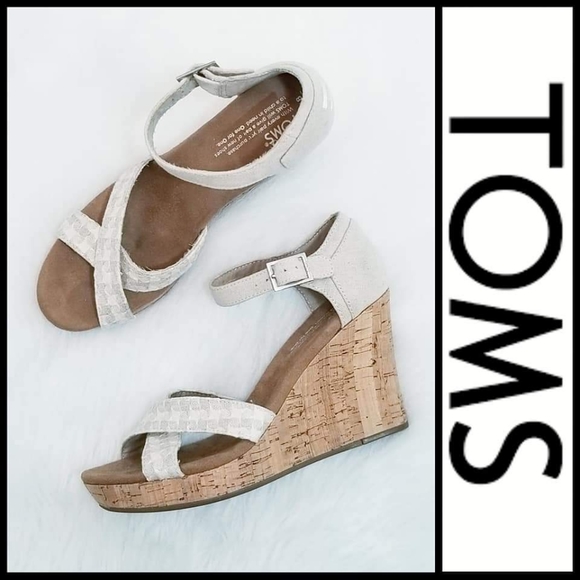 TOMS Sienna Cork Wedge Sandal in khaki